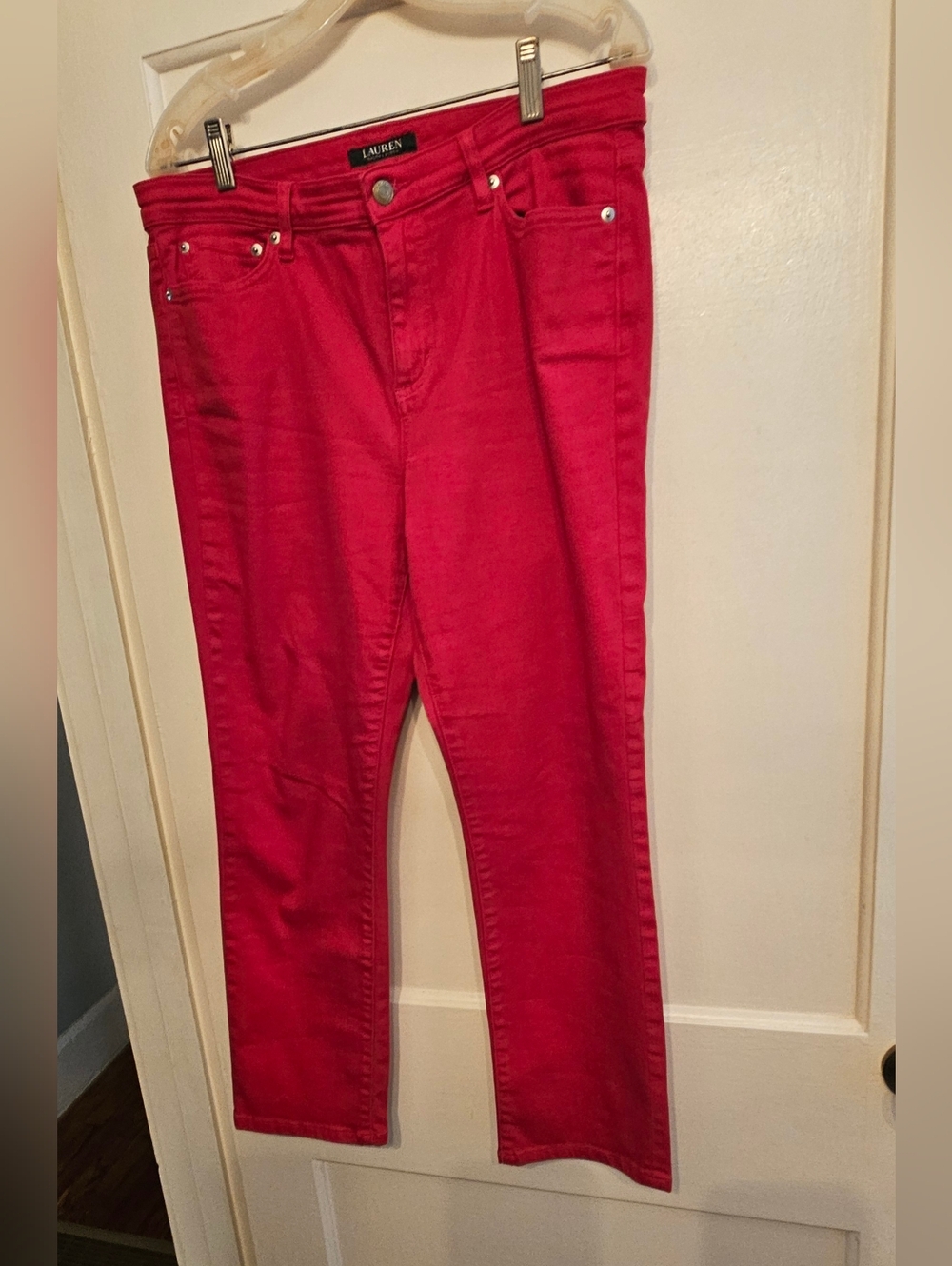 Ralph Lauren Straight Leg Red Jeans Womens Size 12